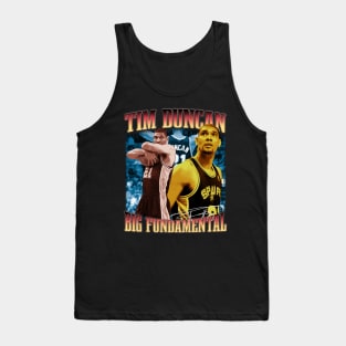 Tim Duncan The Big Fundamental Basketball Signature Vintage Retro 80s 90s Bootleg Rap Style Tank Top